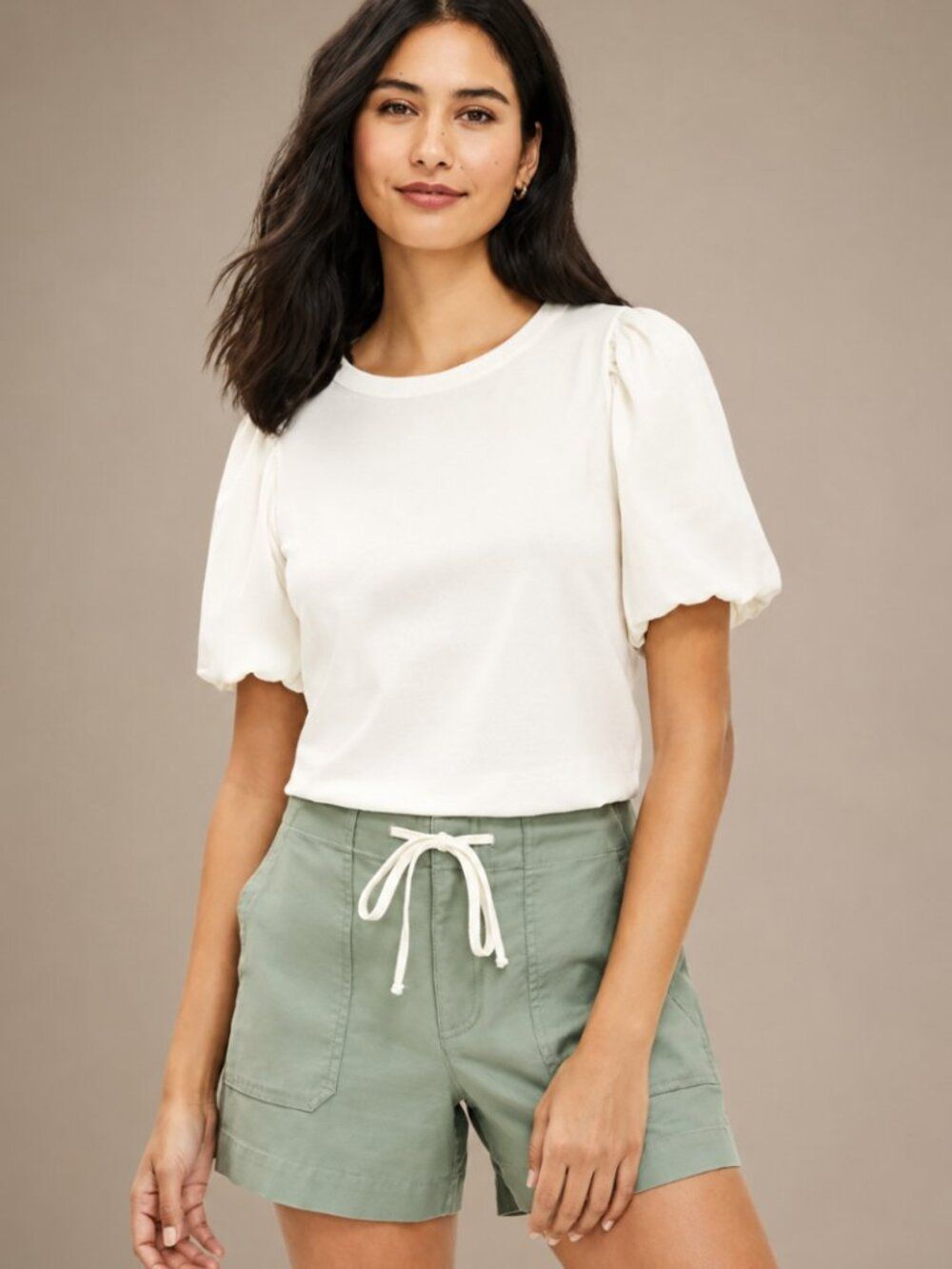 LOFT Bubble Sleeve Tee - Size L Petite - NWT